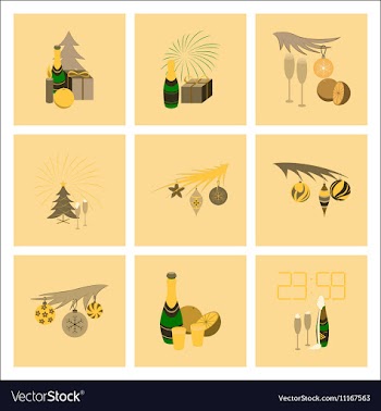 Assembly flat celebration Christmas vector image