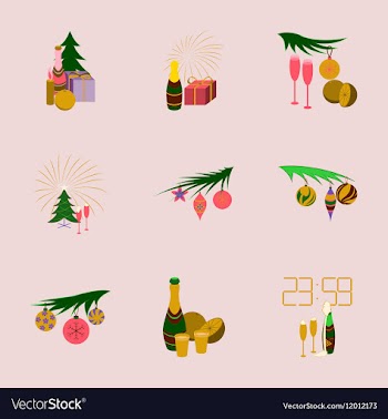 Assembly flat celebration Christmas vector image