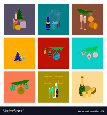 Assembly flat celebration Christmas vector image
