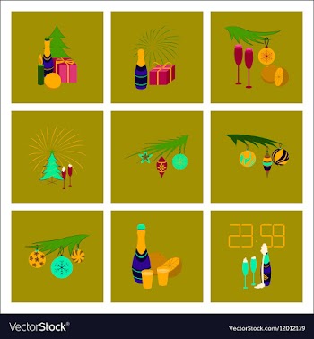 Assembly flat celebration Christmas vector image