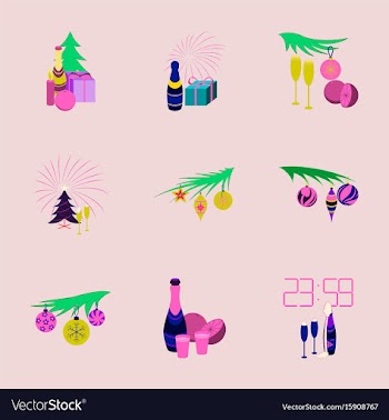 Assembly flat celebration christmas vector image