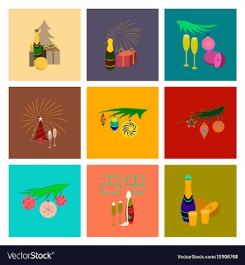 Assembly flat celebration christmas vector image