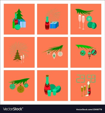 Assembly flat celebration christmas vector image
