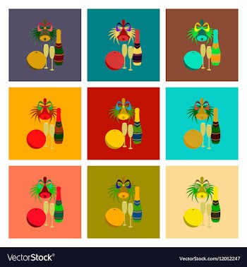 Assembly flat champagne bell vector image