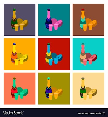 Assembly flat champagne oranges vector image