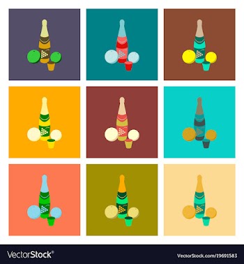 Assembly flat champagne oranges vector image