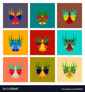 Assembly flat christmas bell vector image