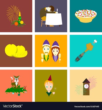 Assembly flat Christmas celebration vector image