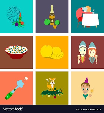 Assembly flat Christmas celebration vector image
