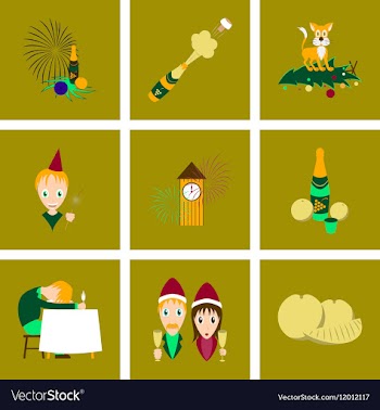 Assembly flat Christmas celebration vector image