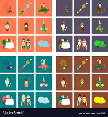 Assembly flat Christmas celebration vector image