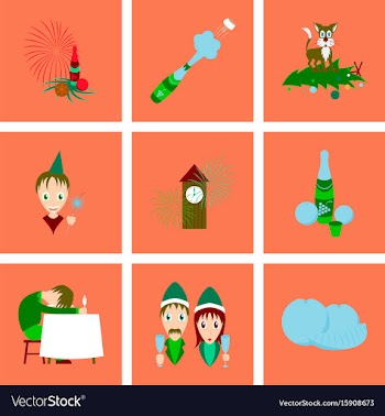 Assembly flat christmas celebration vector image