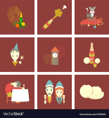 Assembly flat christmas celebration vector image