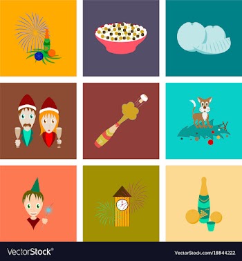 Assembly flat christmas celebration vector image