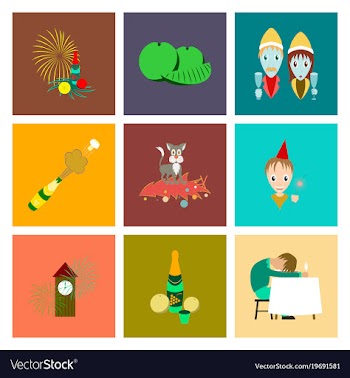 Assembly flat christmas celebration vector image