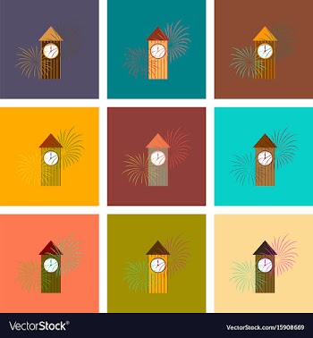 Assembly flat christmas clock vector image