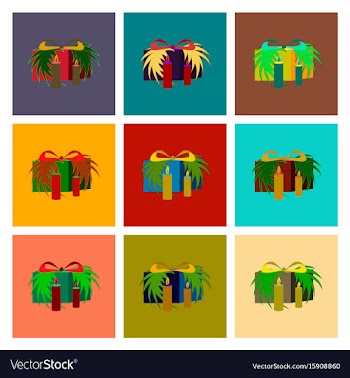 Assembly flat christmas gift vector image
