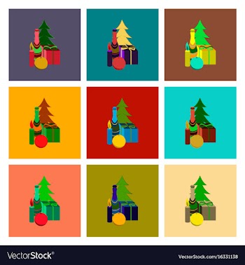 Assembly flat christmas gift vector image