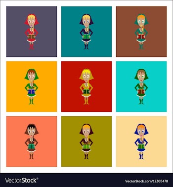 Assembly flat Christmas girl vector image