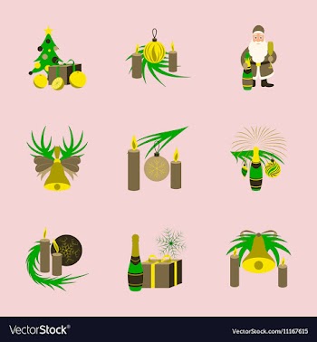 Assembly flat Christmas tree bells vector image