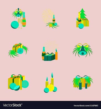 Assembly flat Christmas tree bells vector image