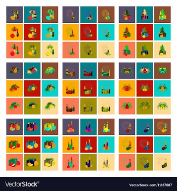 Assembly flat Christmas tree bells vector image