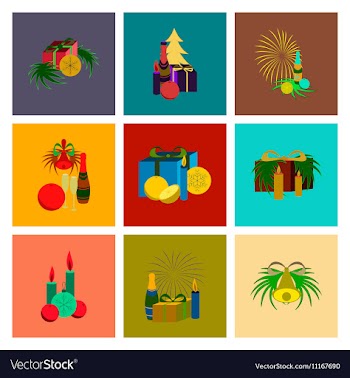 Assembly flat Christmas tree bells vector image