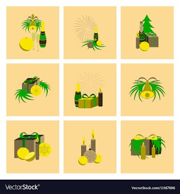 Assembly flat Christmas tree bells vector image