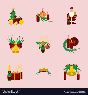 Assembly flat Christmas tree bells vector image