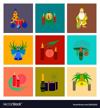 Assembly flat Christmas tree bells vector image