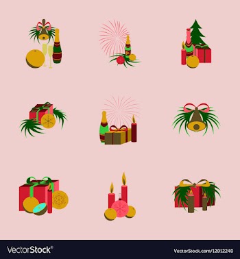 Assembly flat Christmas tree bells vector image