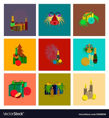 Assembly flat christmas tree bells vector image