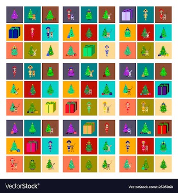 Assembly flat Christmas Tree deer vector image