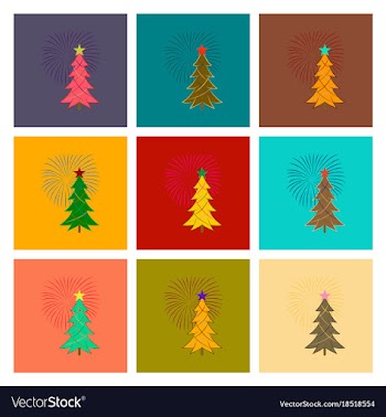 Assembly flat christmas tree vector image