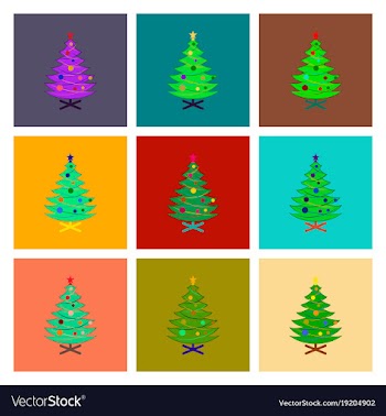 Assembly flat christmas tree vector image
