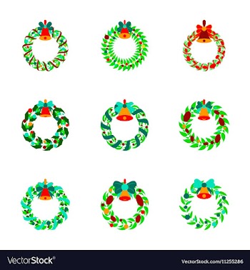 Assembly flat Christmas wreath vector image