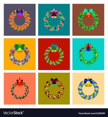 Assembly flat Christmas wreath vector image