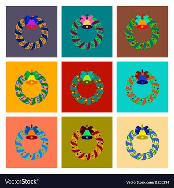 Assembly flat Christmas wreath vector image