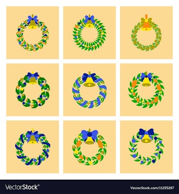 Assembly flat Christmas wreath vector image