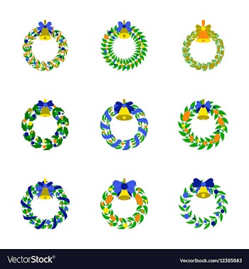 Assembly flat Christmas wreath vector image
