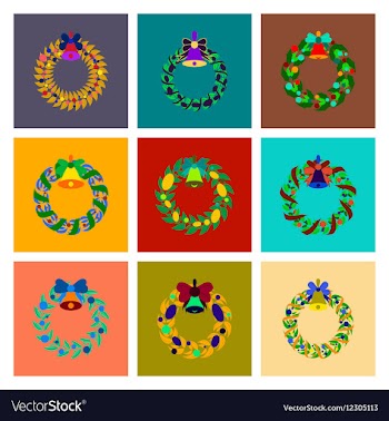 Assembly flat Christmas wreath vector image