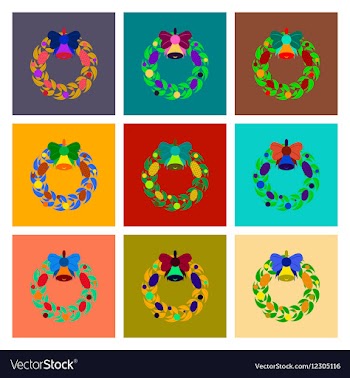 Assembly flat Christmas wreath vector image
