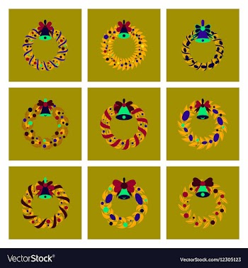Assembly flat Christmas wreath vector image