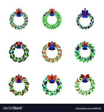 Assembly flat christmas wreath vector image
