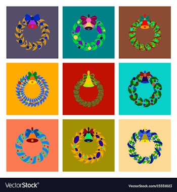 Assembly flat christmas wreath vector image
