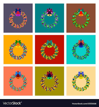 Assembly flat christmas wreath vector image