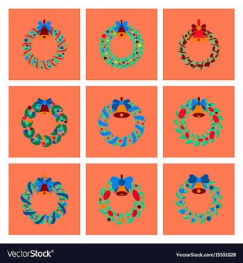 Assembly flat christmas wreath vector image