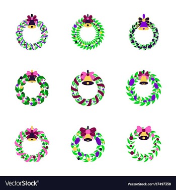 Assembly flat christmas wreath vector image