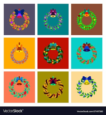 Assembly flat christmas wreath vector image
