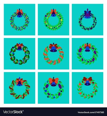 Assembly flat christmas wreath vector image